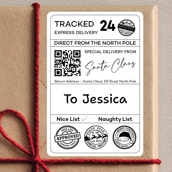  Santa Sticker Mockup 3